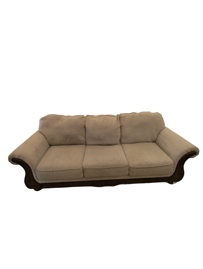 Ornated Carved Wood Frame Traditional Sofa