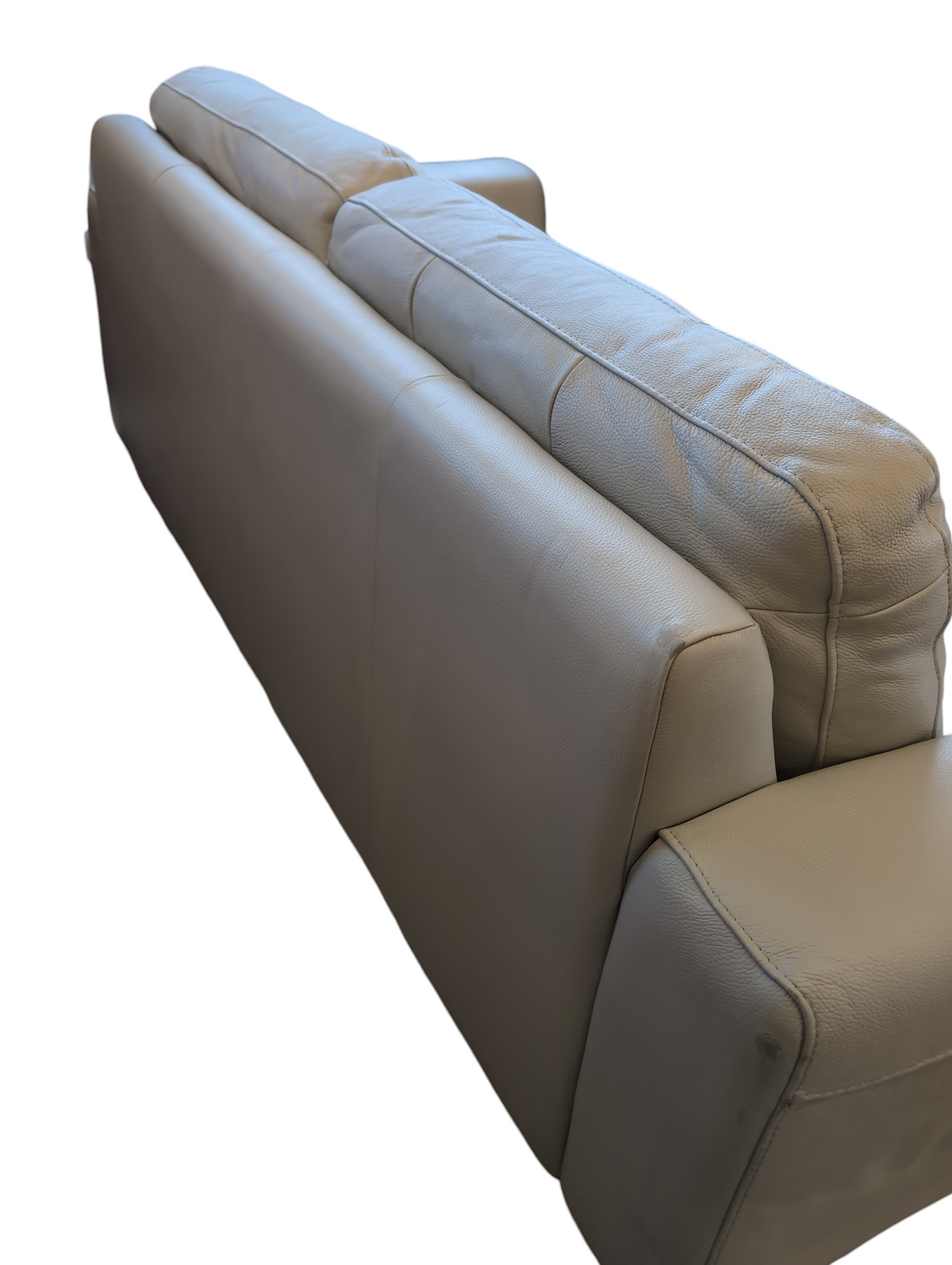 2 Seater Leather Beige Sofa