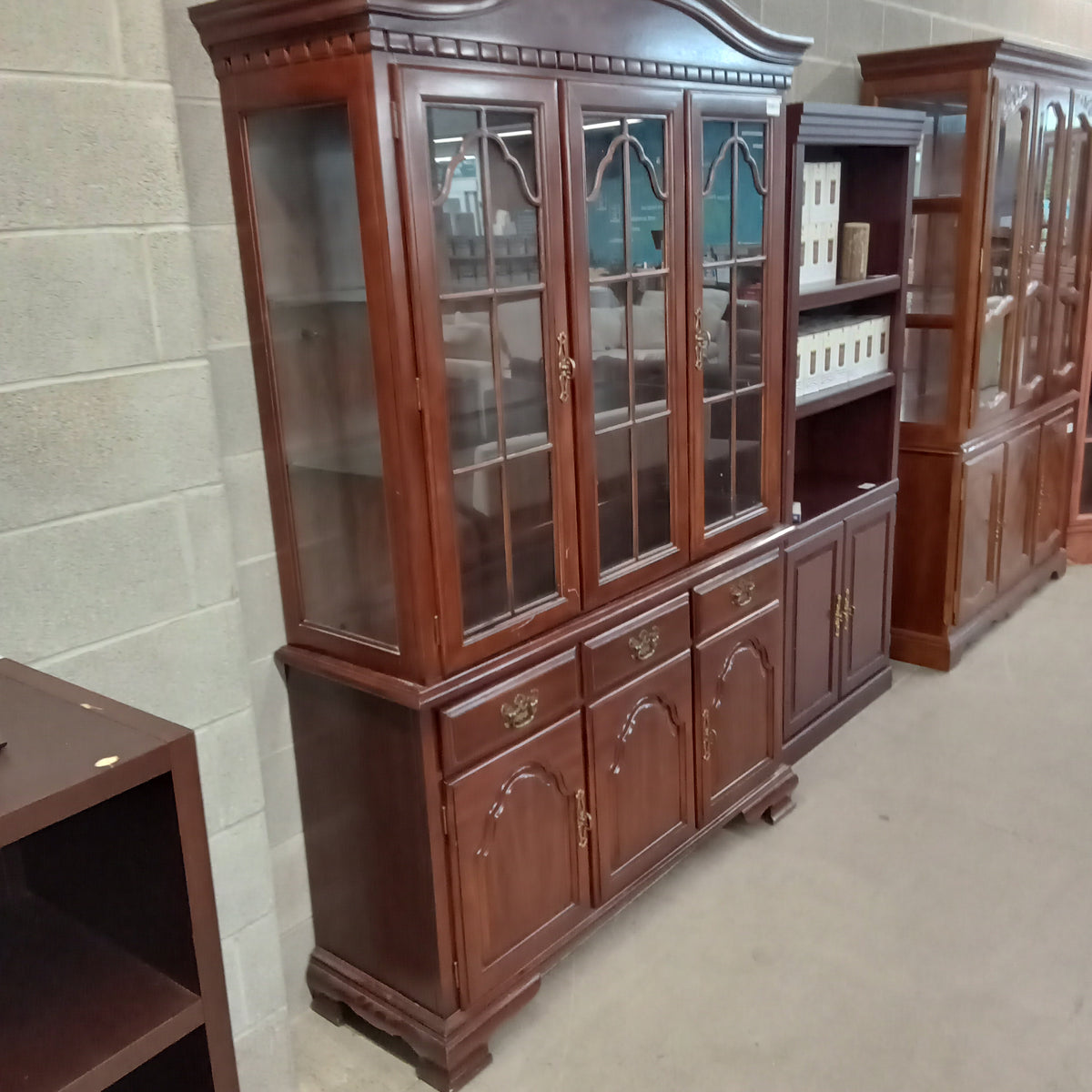 52"W 2-Piece Curio Cabinet