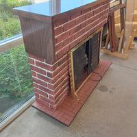 54.5"W Electric Fireplace and Faux Brick Mantle