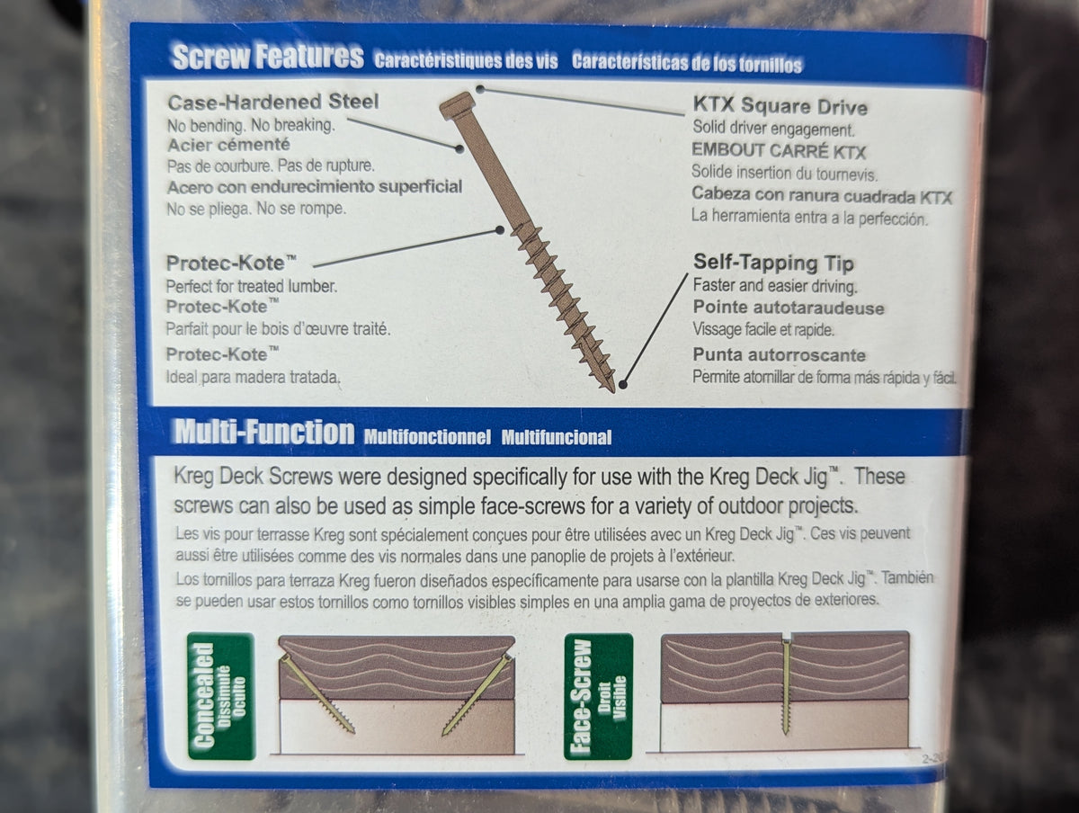 KREG Protec Kote Deck Screw - 2-5/8 inch No. 8 Coarse Pan head