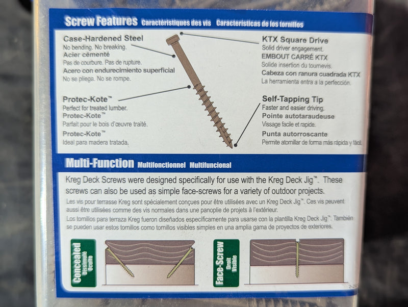 KREG Protec Kote Deck Screw - 2-5/8 inch No. 8 Coarse Pan head