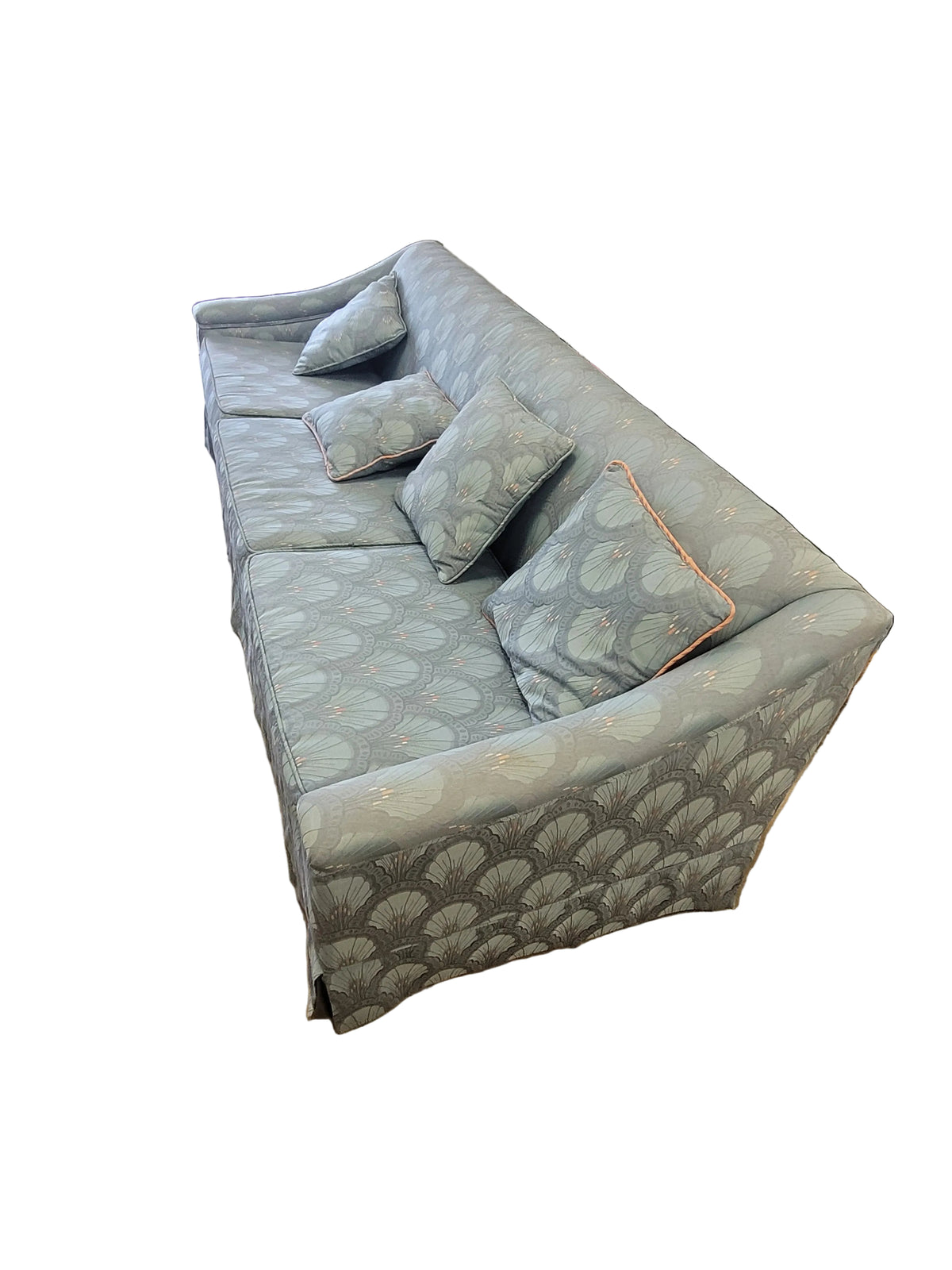 Vintage Light Blue Patterned Sofa