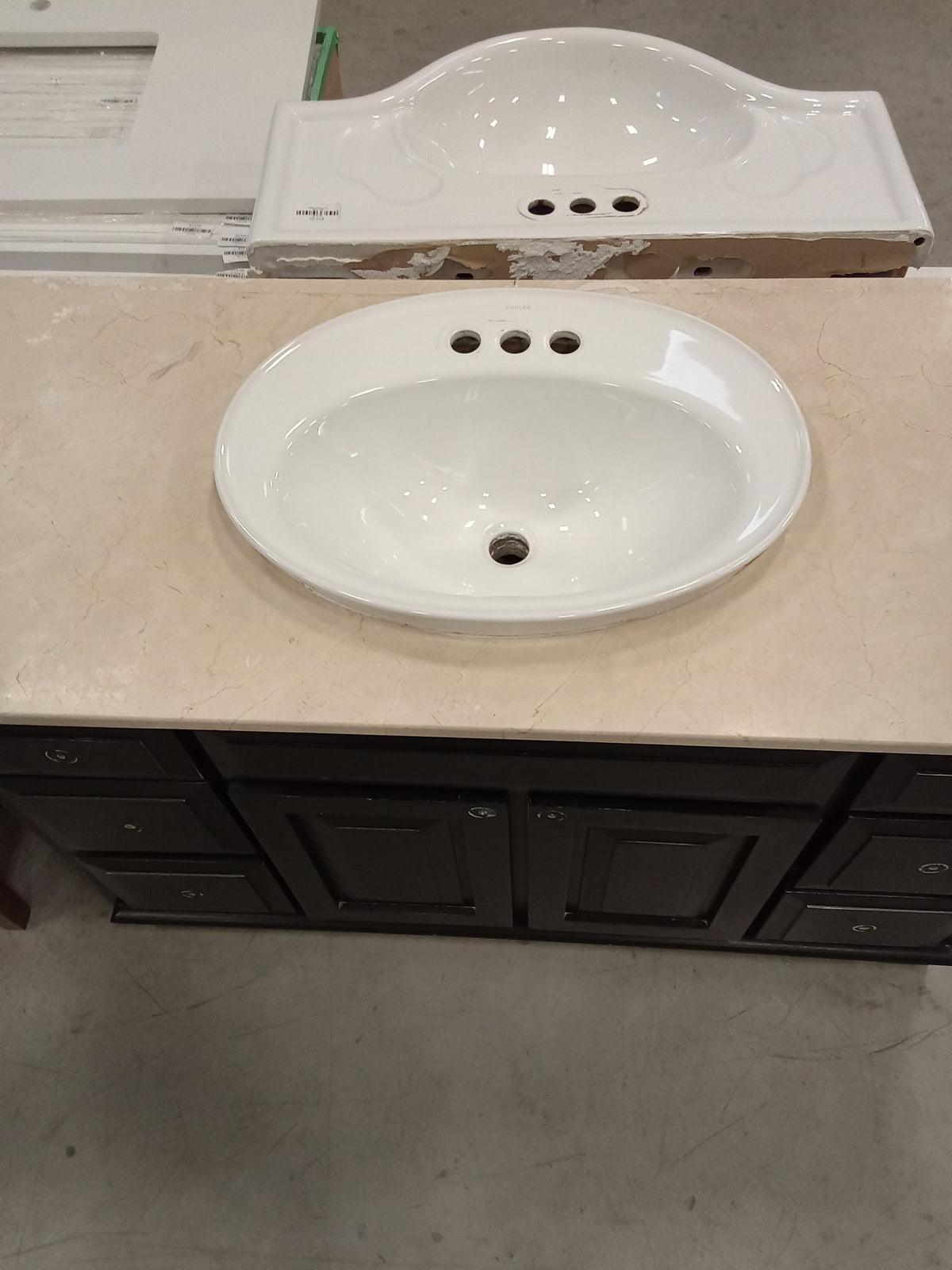 54"W Vanity with Marble Countertop and Sink