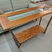 50"W Wood and Glass Console Table