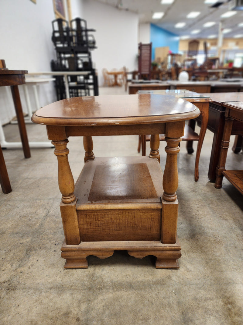 Maple Wooden Side Table with 1 Drawer