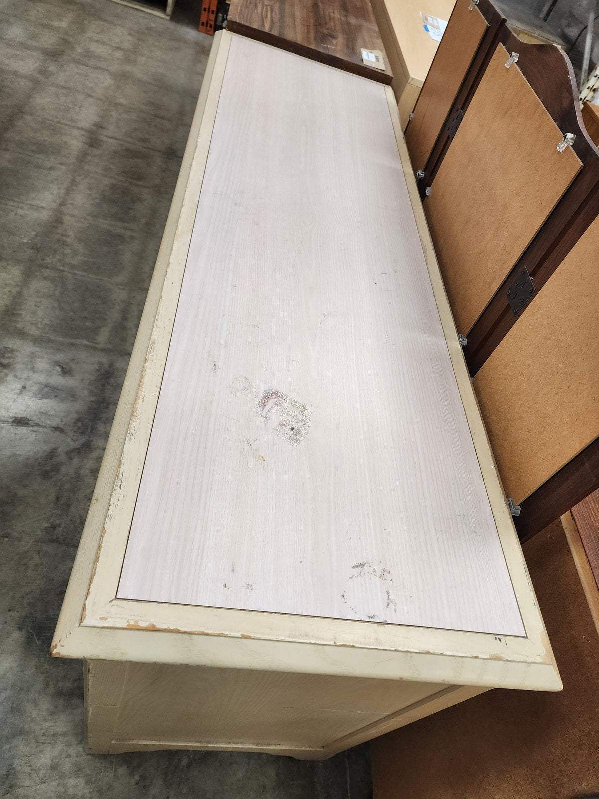 Cream & Pink Wooden 6 Drawer Dresser
