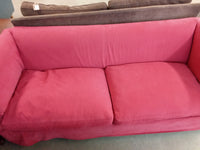 74" W Red Fabric Sofa