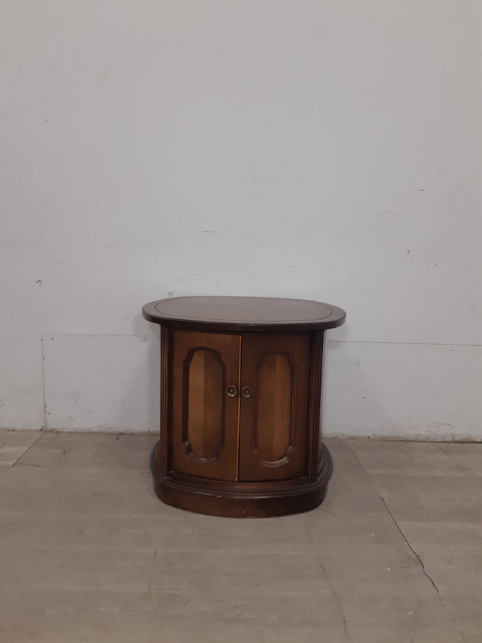 Solid Wood Accent Table With Brass Knobs