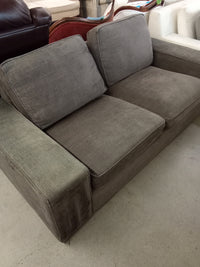 74"W Grey Fabric Love Seat
