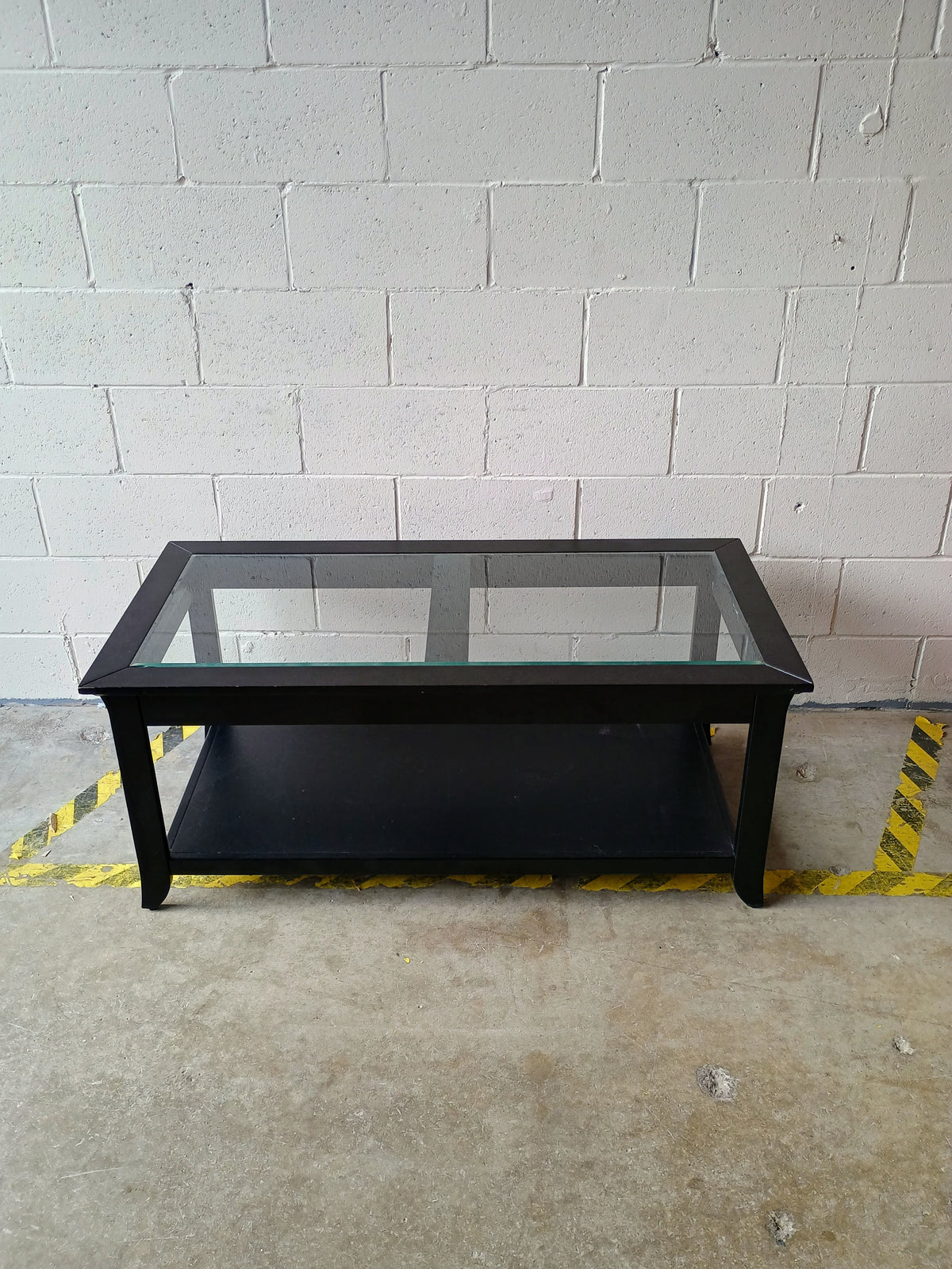 Black Coffee Table with Glass Top