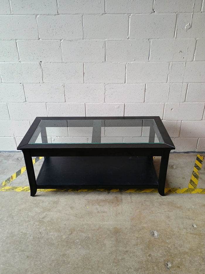 Black Coffee Table with Glass Top