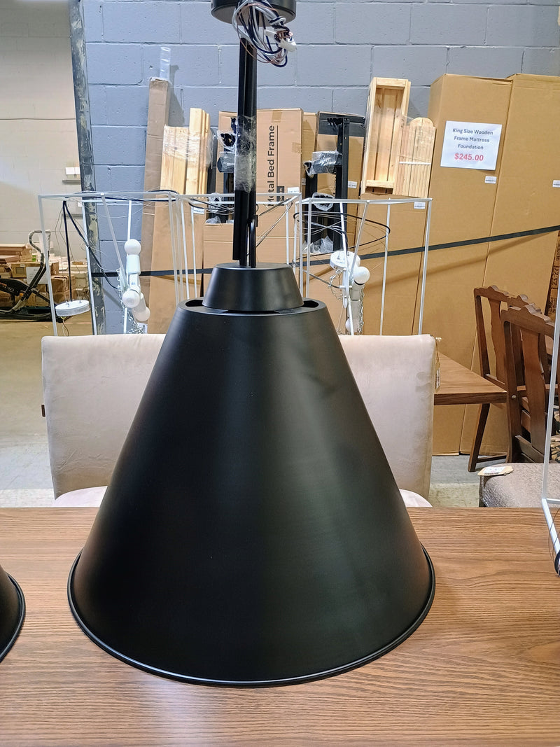 Modern Light Fixture in Black - 6 light bulbs
