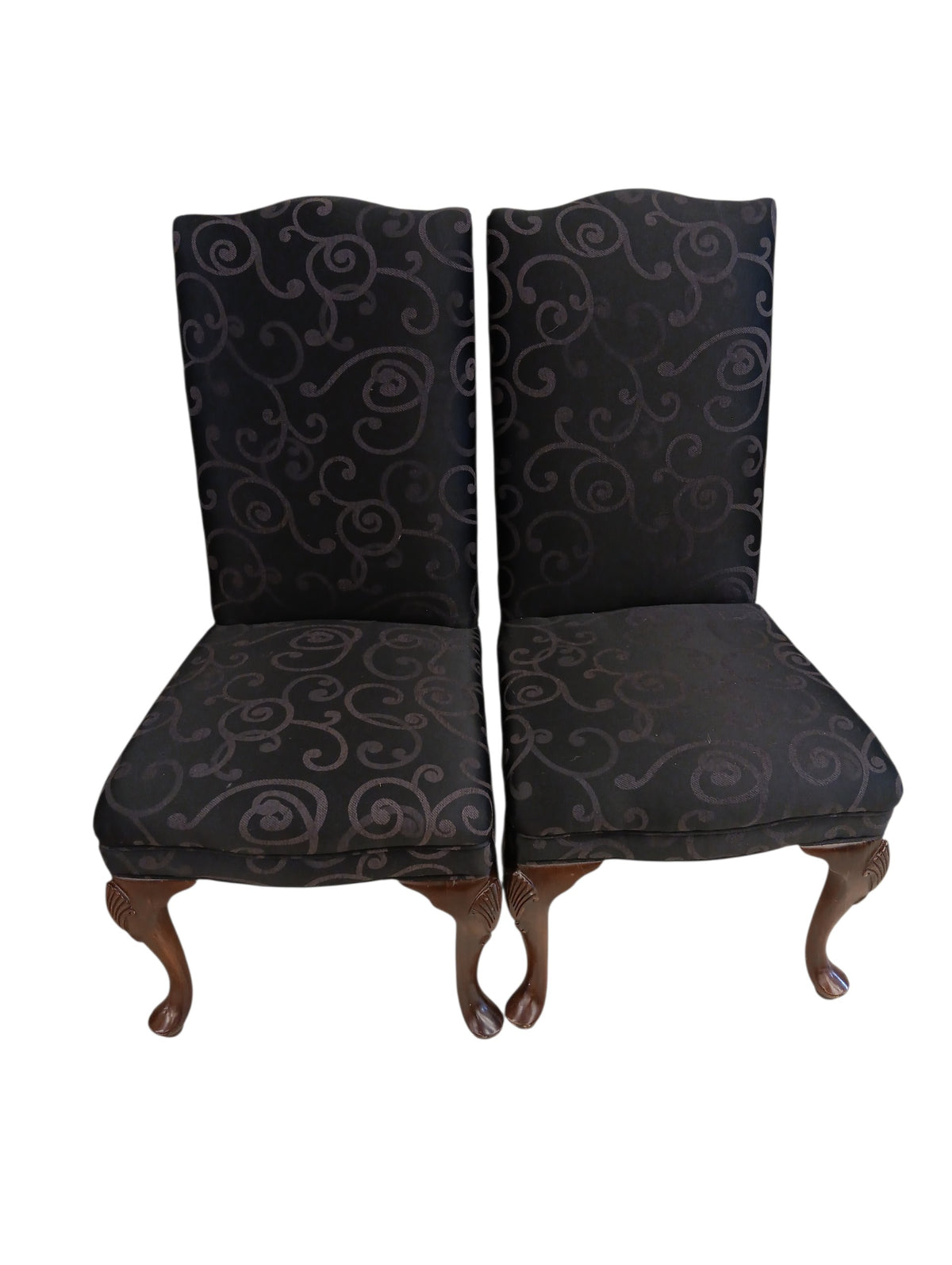 Damask Parsons' Dining Chairs - Pair
