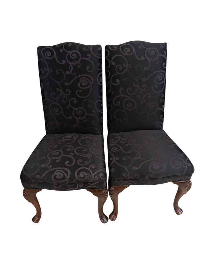 Damask Parsons' Dining Chairs - Pair
