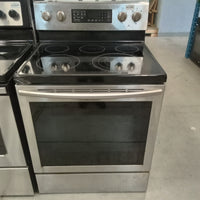 30"W Black and Stainless 5-Burner Flat Top Electric Stove