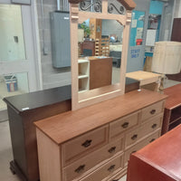 66.5"W 7-Drawer Dresser with Mirror