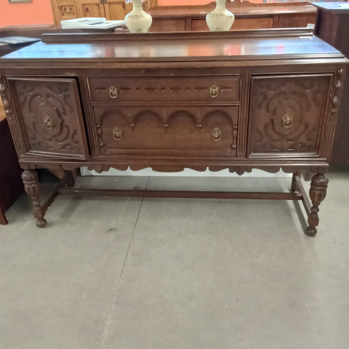 62"W Vintage Solid Wood Sideboard