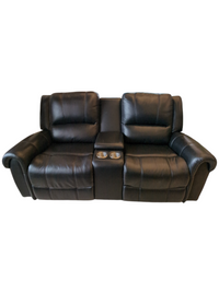 2-Seater Santa Fe Manual Black Recliner Sofa