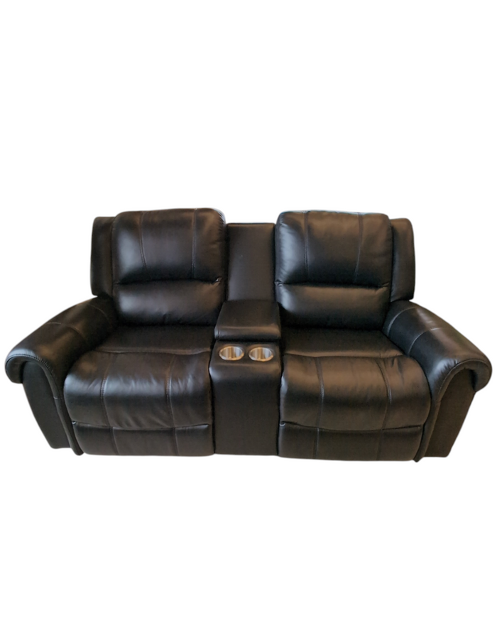 2-Seater Santa Fe Manual Black Recliner Sofa