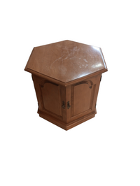 Hexagonal Wood End Table