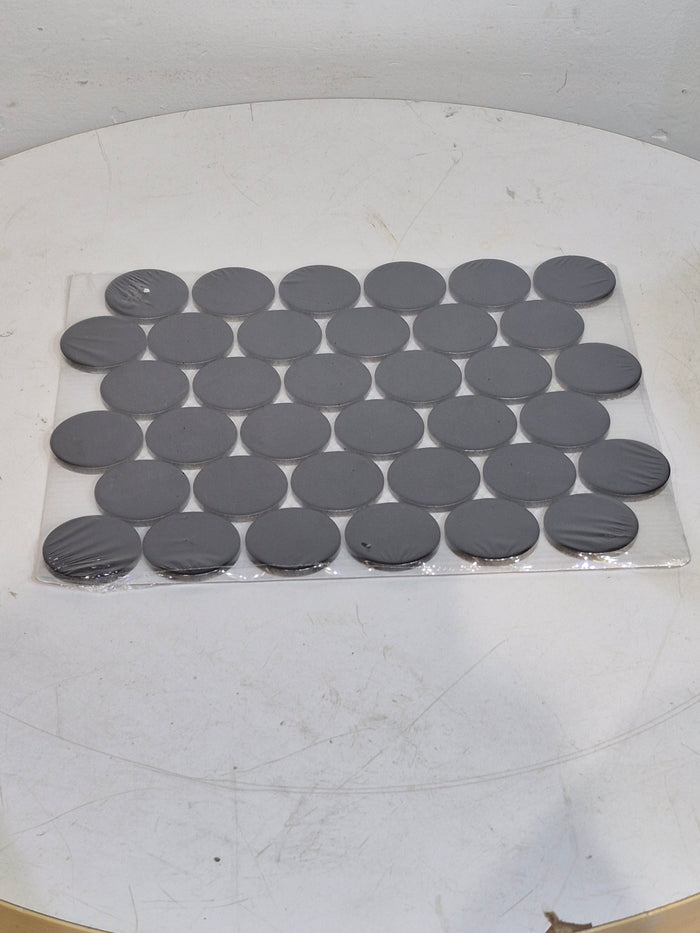 Retro Black Round 2" - - 10.23" x 11.81" Matte Porcelain Floor and Wall Tile