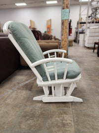 White & Green Wooden Rocking Chair
