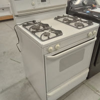 30"W Four Burner Gas Stove in White