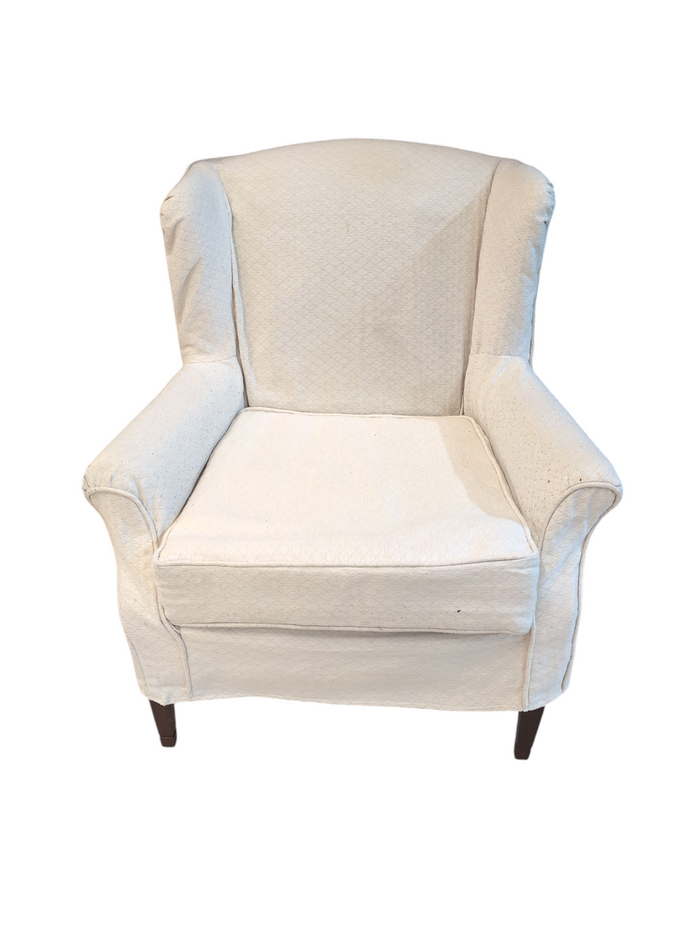 Old Wing Armchair w/ Slip Cover