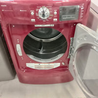 27"W Electric Front Load Dryer in Burgundy