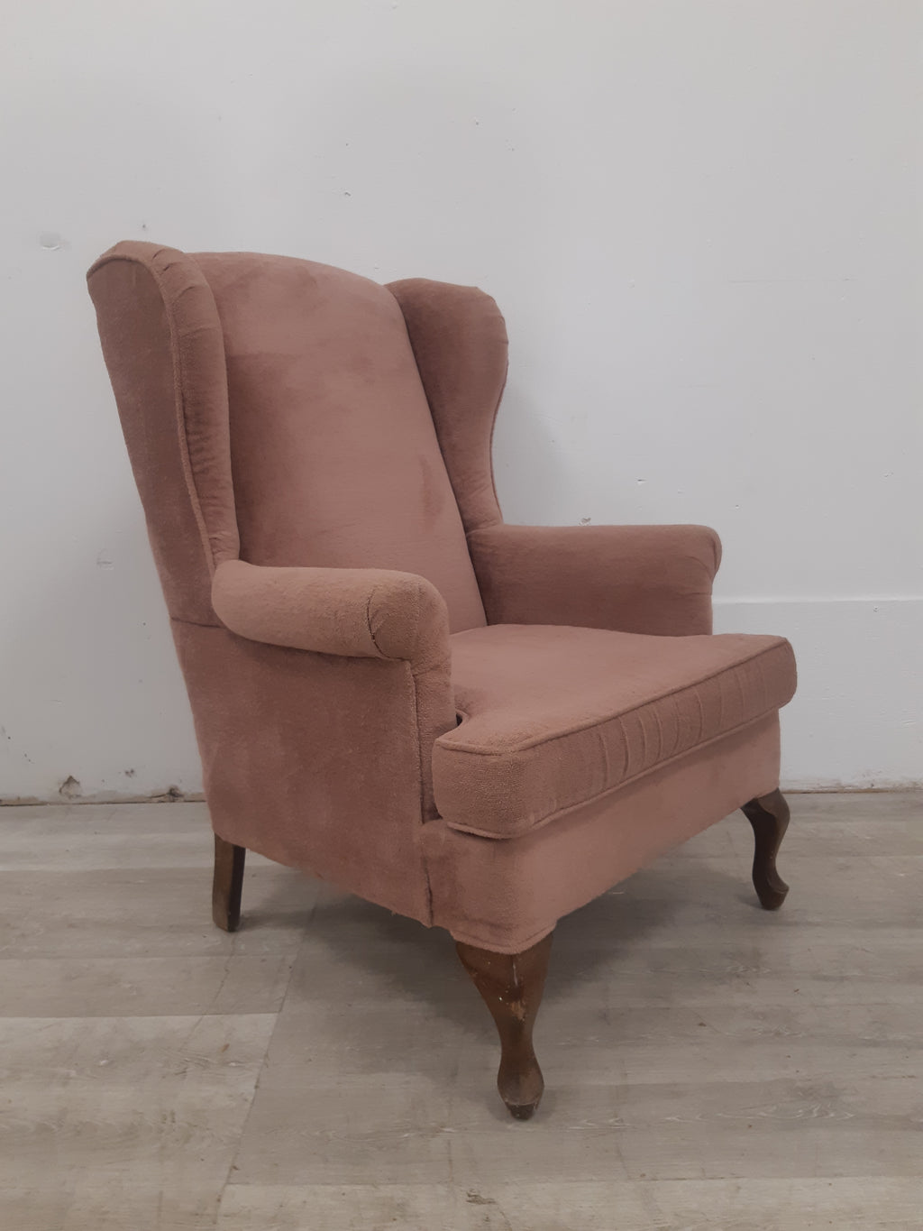 29" Pink Wing Back Arm Chair