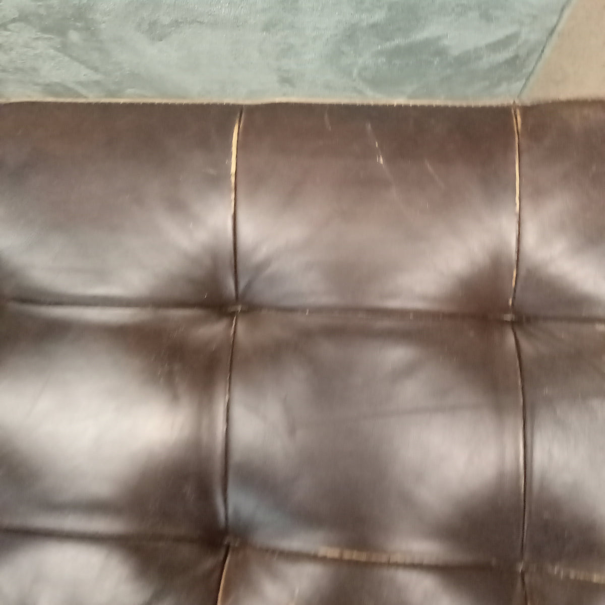 61"W Leather Bench