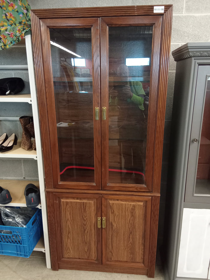 33"W Display Cabinet with Glass Doors