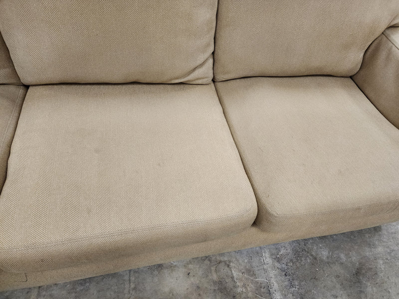 Beige Upholstered 3 Seater Sofa