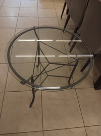 Round Tempered Glass Accent Table