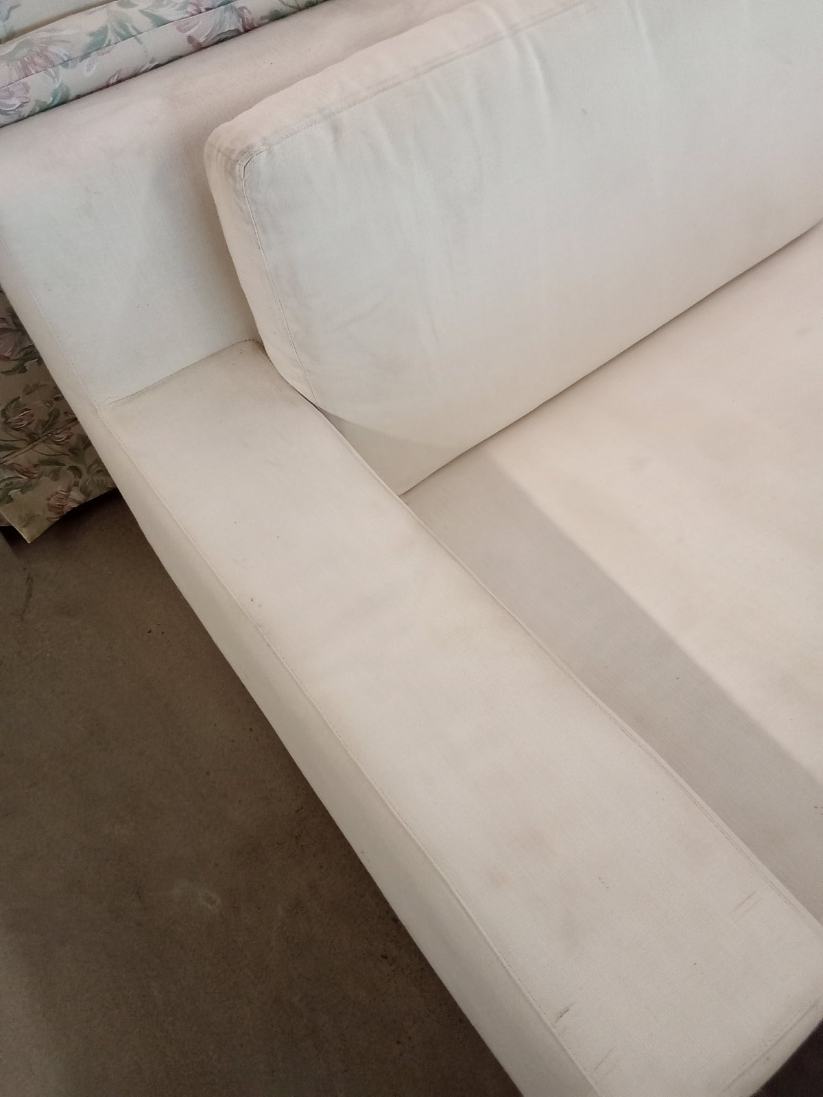 82"W Cream 2-Seater Couch