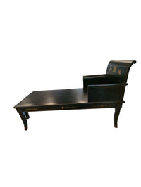 Black Chinese Script Lounger / Bench
