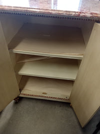 28"W Antique Storage Cabinet With Marble top