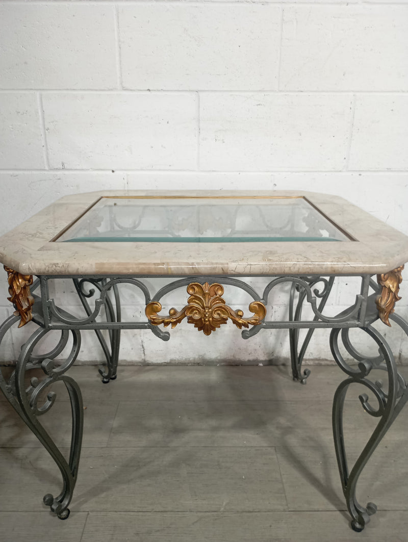 Beautiful Glass & Marble Side Table