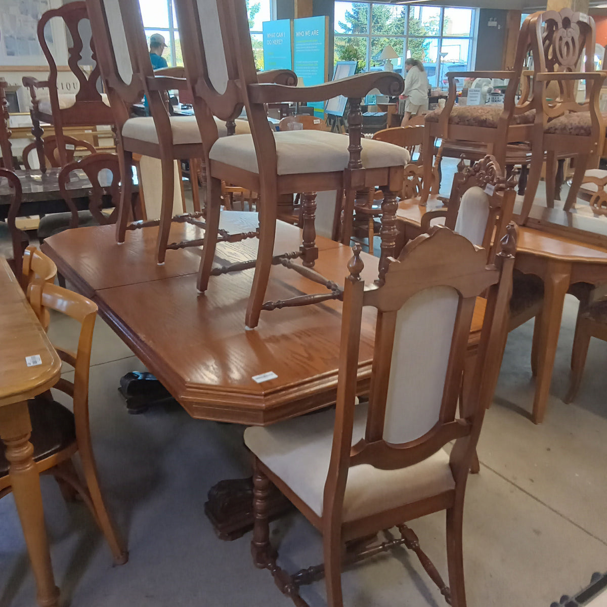 73"W Solid Wood Dining Set with 7 Pieces