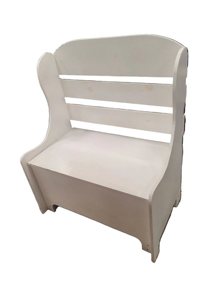 White Entryway Storage Bench
