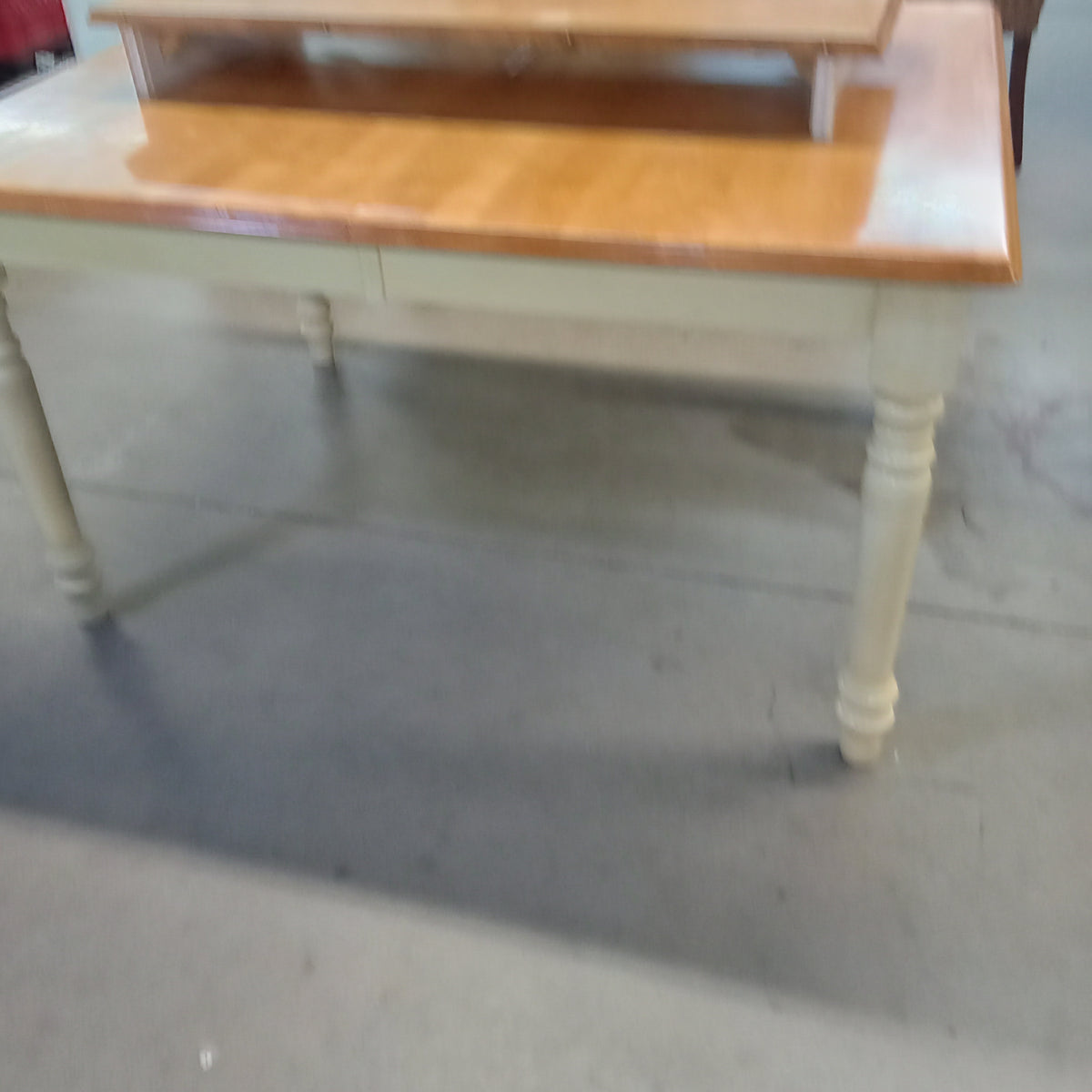 54"W Country Style Dining Table with Leaf