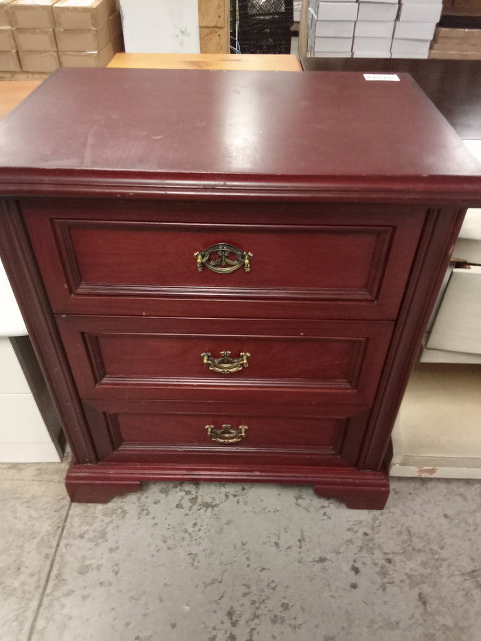 25"W Wood Nightstand With 3-Drawers