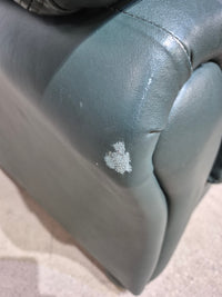 Green Leather love seat Couch