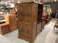 Vintage Solid Wood Carved Armoire