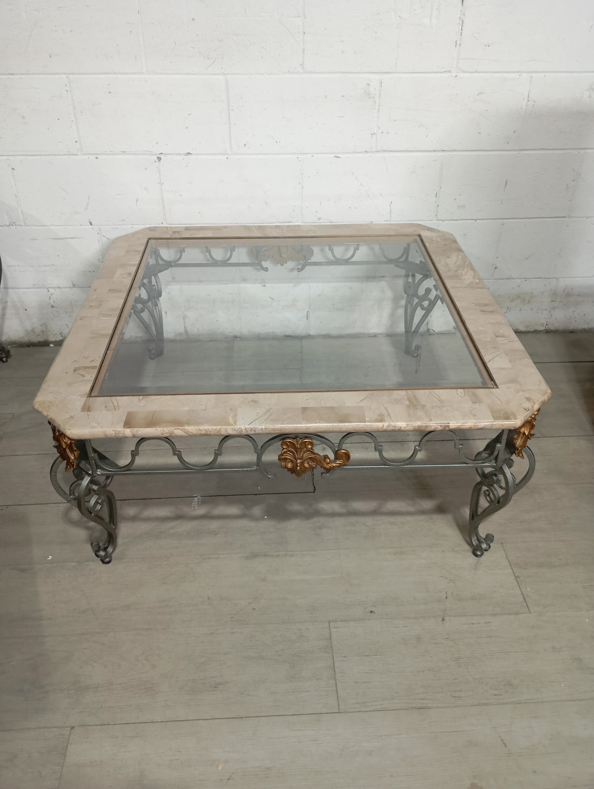 Beautiful Glass and Marble Top Coffee Table