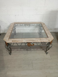Beautiful Glass and Marble Top Coffee Table