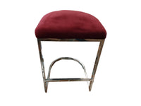 Pair of Red Velvet Bar Stool