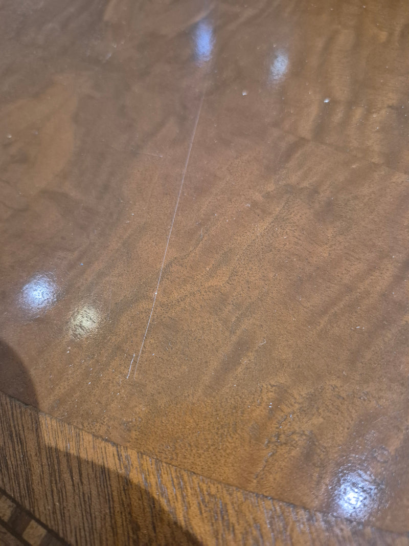 Vintage Carved Inlay Top Side End Table