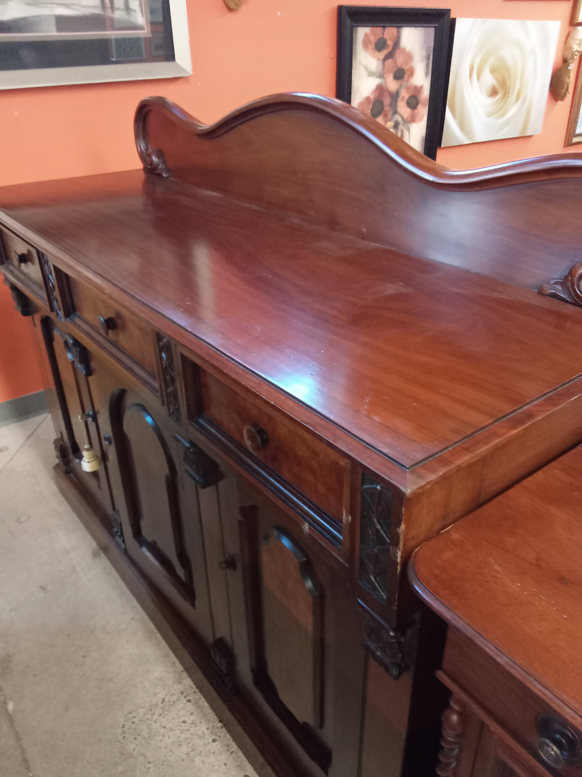 62"W Solid Wood hutch